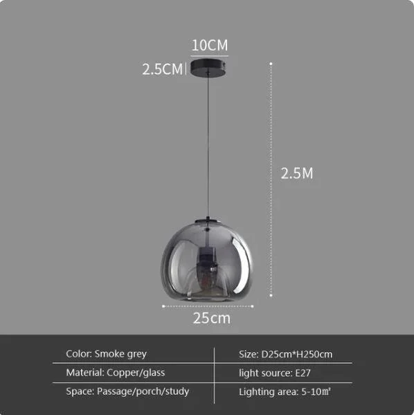 Homeko Nordic Minimalist Dome Glass Ceiling Light -