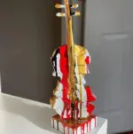 Homeko Nordic Painted Violin Sculpture