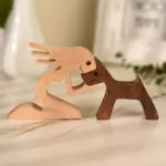 Homeko Nordic Wooden Dog Sculptures
