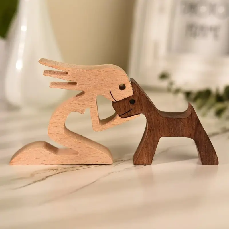 Homeko Nordic Wooden Dog Sculptures