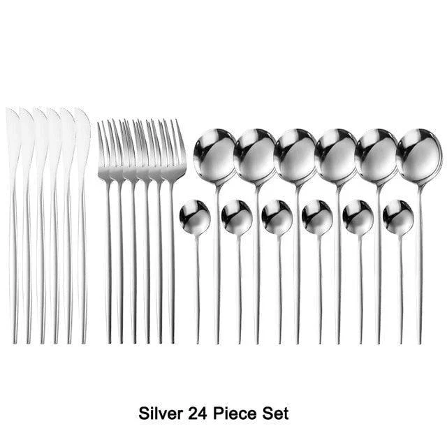 Homeko Of Food 24-piece Stainless Steel Cutlery Set, Paris -