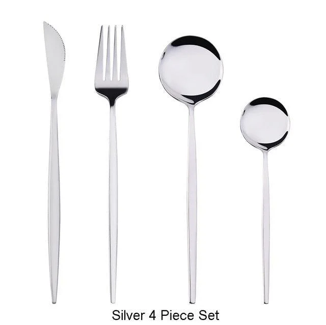 Homeko Of Food 4-piece Stainless Steel Cutlery Set, Paris -
