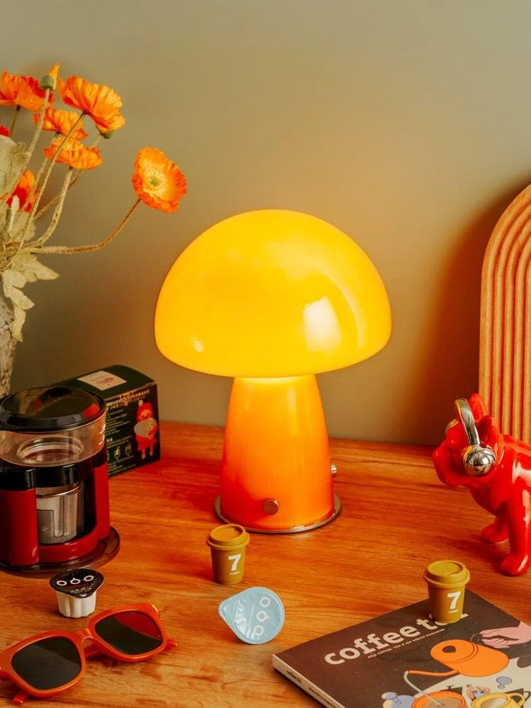 Homeko Orange Glass Table Lamp -