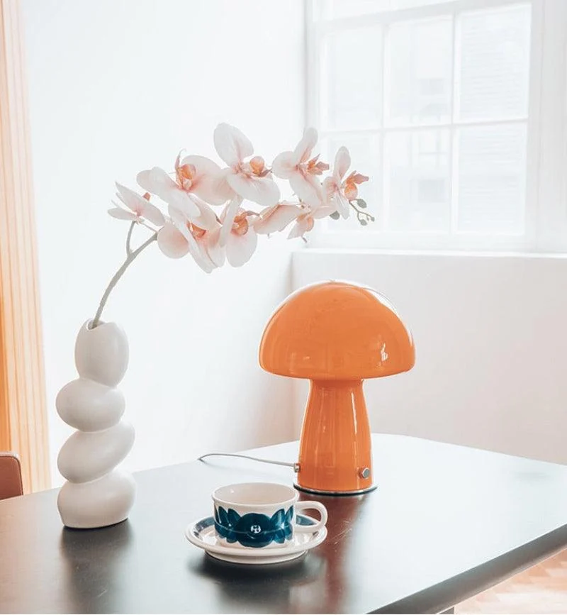 Homeko Orange Glass Table Lamp -