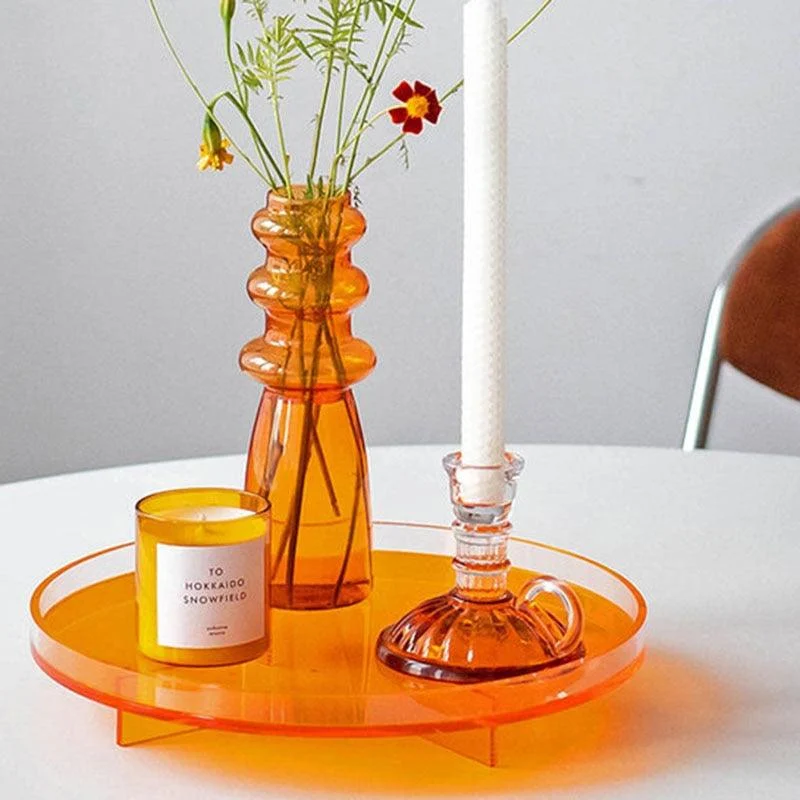 Homeko Orange Round Acrylic Tray Organizer -