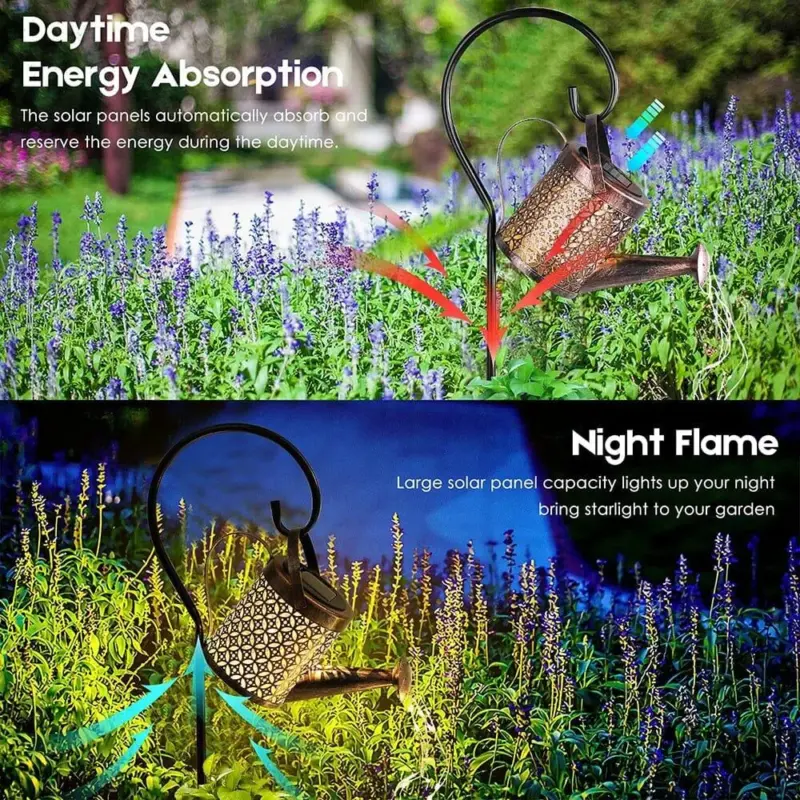 Homeko Outdoor Watering Can Waterfall Garden Lamp