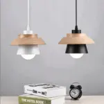 Homeko Pendant Light with Wood and Metal Layers