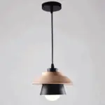 Homeko Pendant Light with Wood and Metal Layers