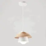 Homeko Pendant Light with Wood and Metal Layers