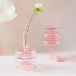 Homeko_Pink_Glass_Taper_Candle_Holder_Vases_-_-4272997 Homeko Pink Glass Taper Candle Holder Vases