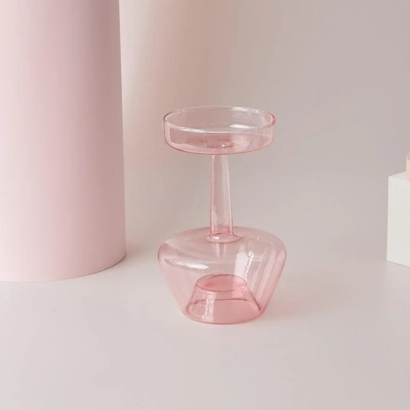 Homeko Pink Glass Taper Candle Holder & Vases -