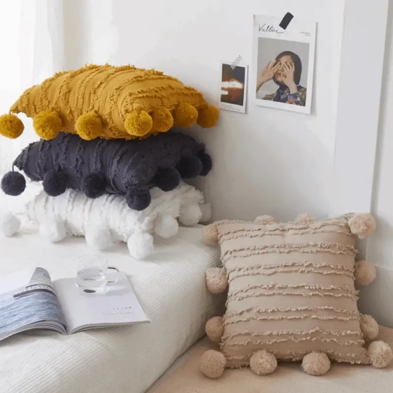 Homeko Pom Pom Tassel Pillow Covers