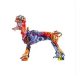 Homeko Poodle Nordic Painted Statue