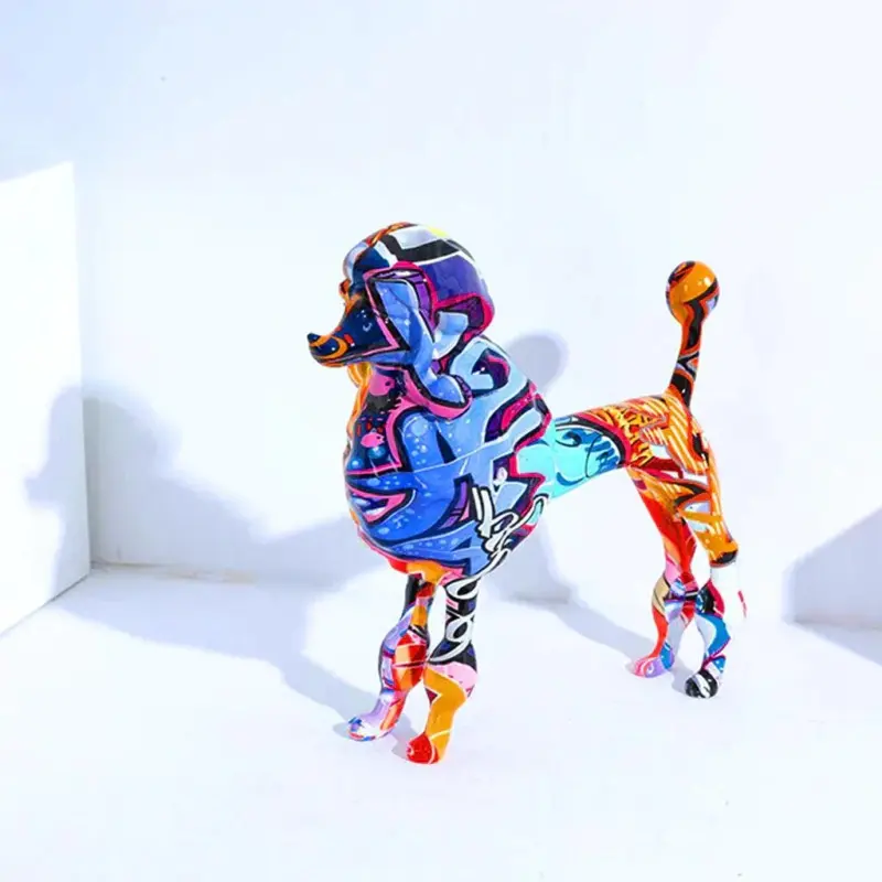 Homeko Poodle Nordic Painted Statue