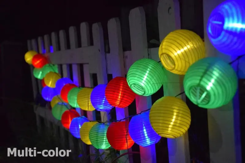 Homeko Powered Outdoor Lantern String Lights