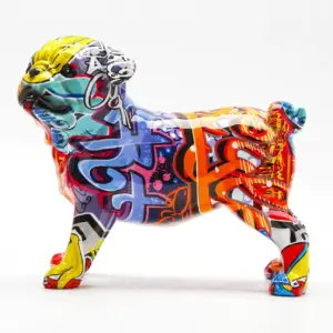 Homeko Pug Nordic Painted Statue