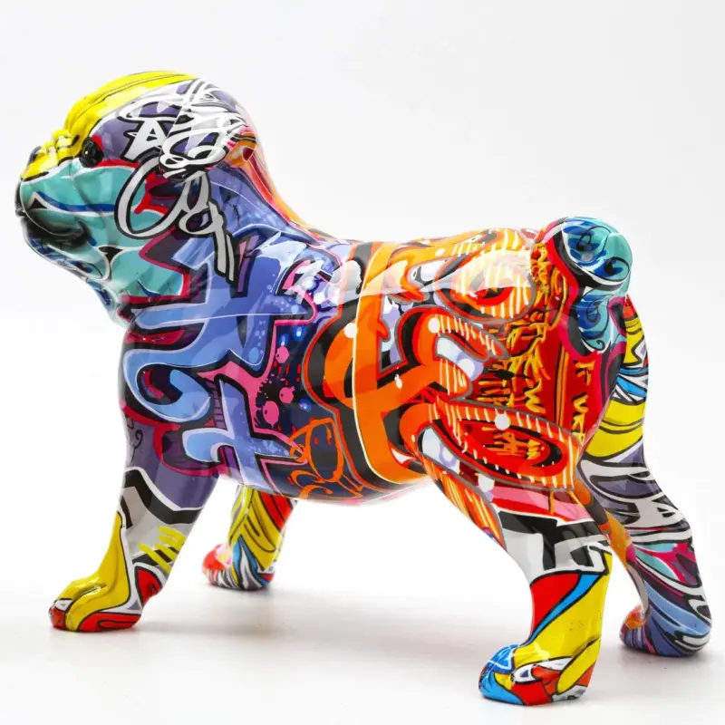 Homeko Pug Nordic Painted Statue