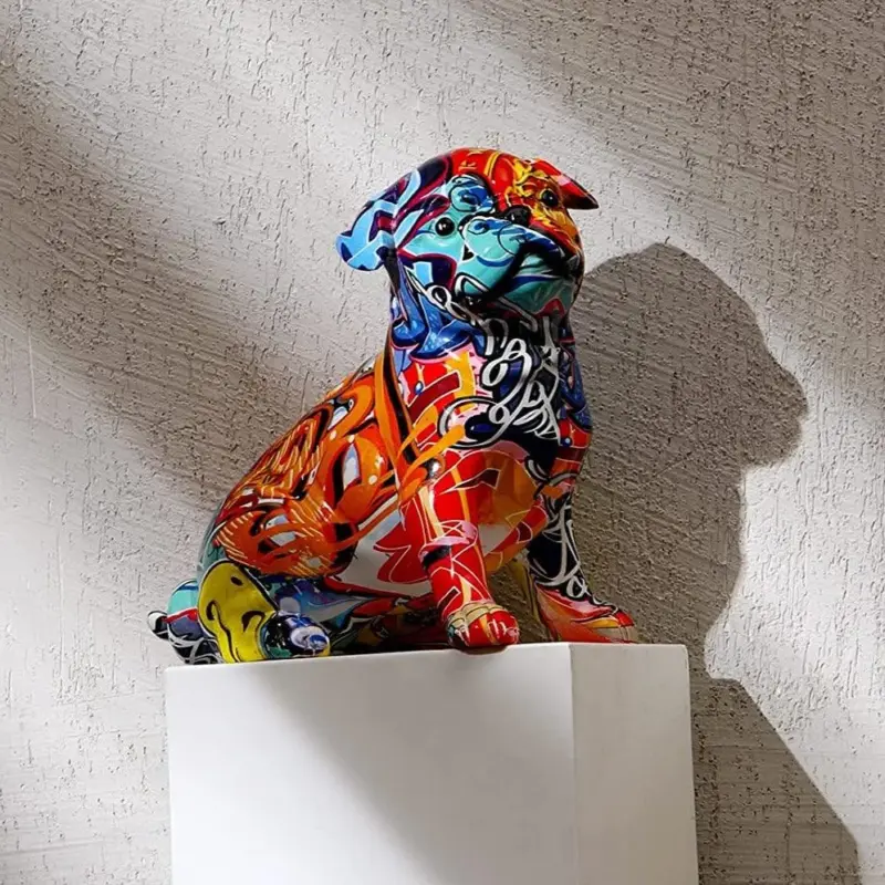 Homeko Pug Nordic Painted Statue