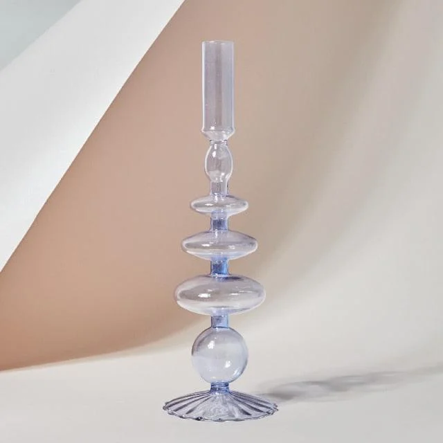 Homeko Purple Glass Taper Candle Holder & Vases -