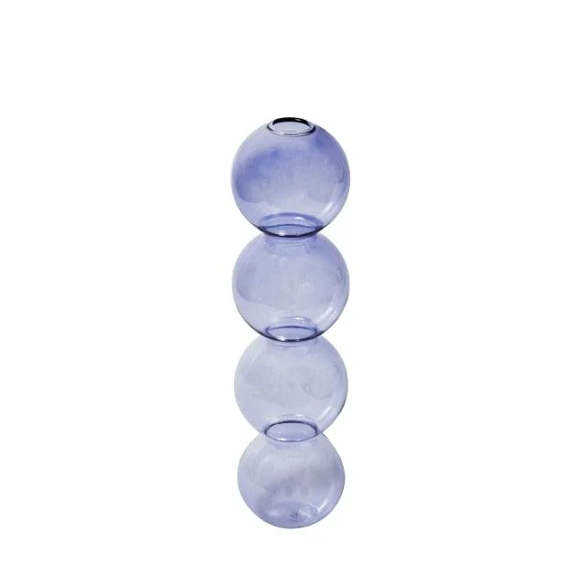 Homeko Purple Glass Taper Candle Holder & Vases -