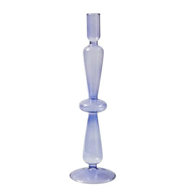 Homeko Purple Glass Taper Candle Holder & Vases -