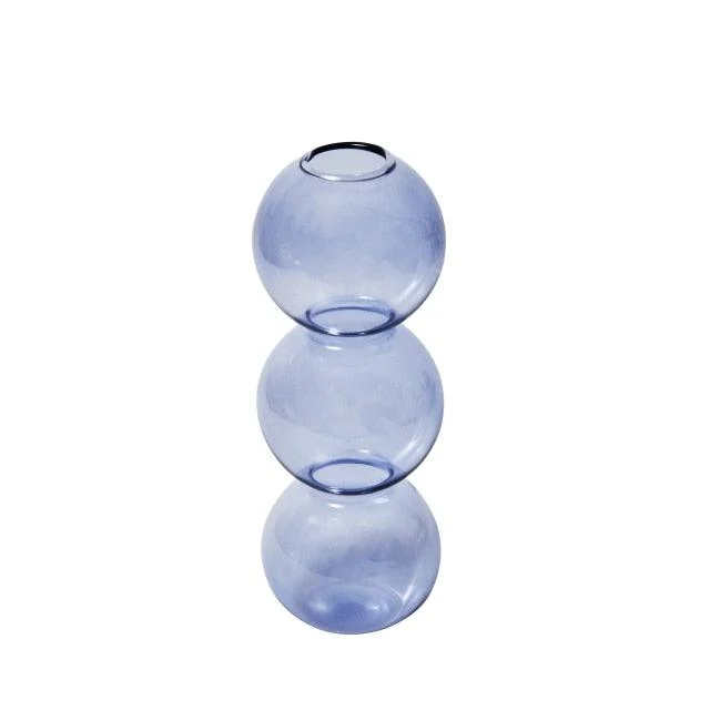 Homeko Purple Glass Taper Candle Holder & Vases -