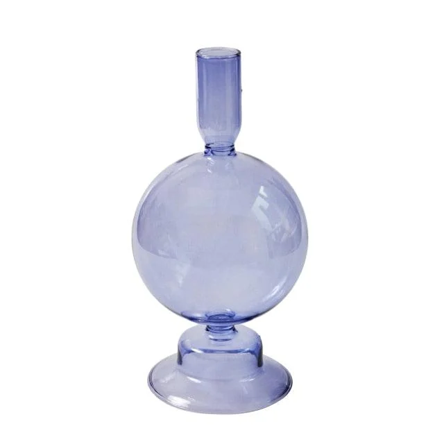 Homeko Purple Glass Taper Candle Holder & Vases -