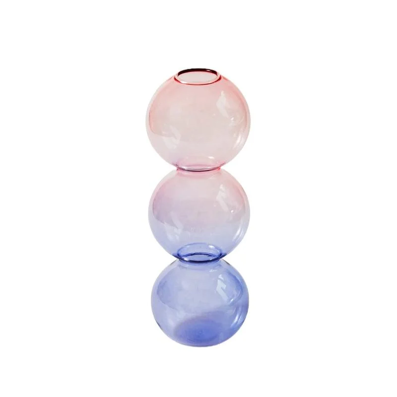 Homeko Purple Glass Taper Candle Holder & Vases -