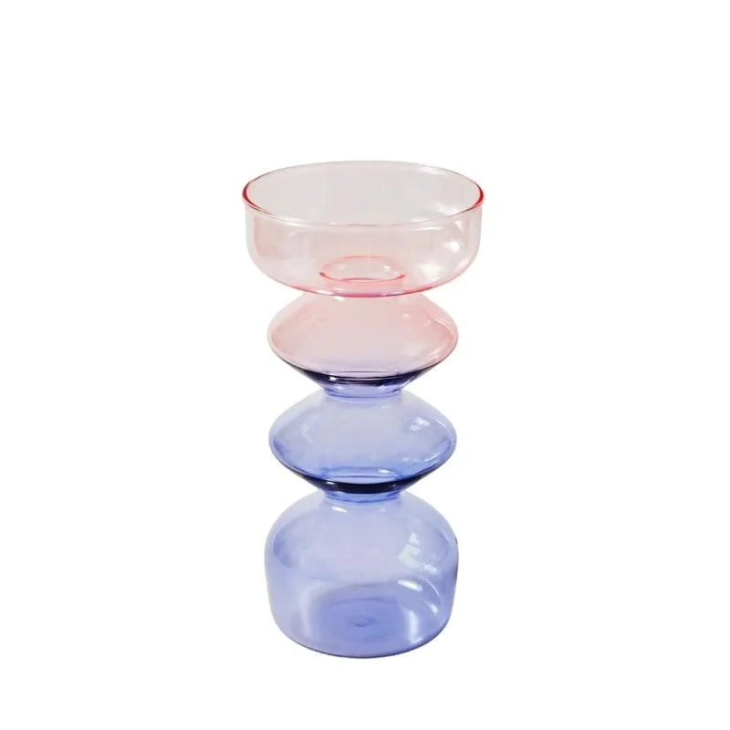 Homeko Purple Glass Taper Candle Holder & Vases -