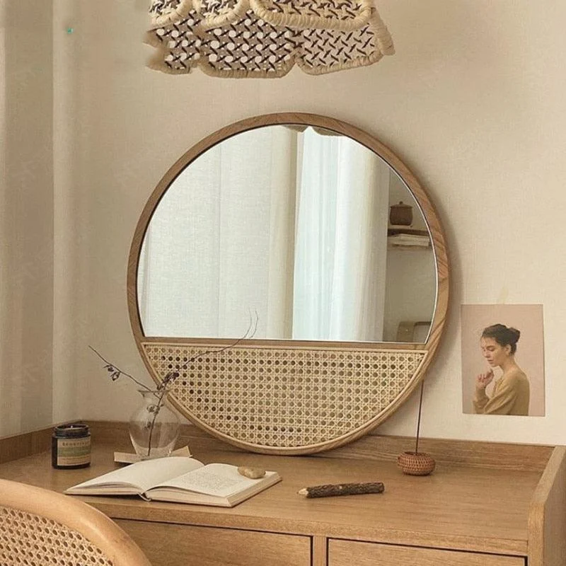 Homeko Rattan Decorative Wall Mirror - 