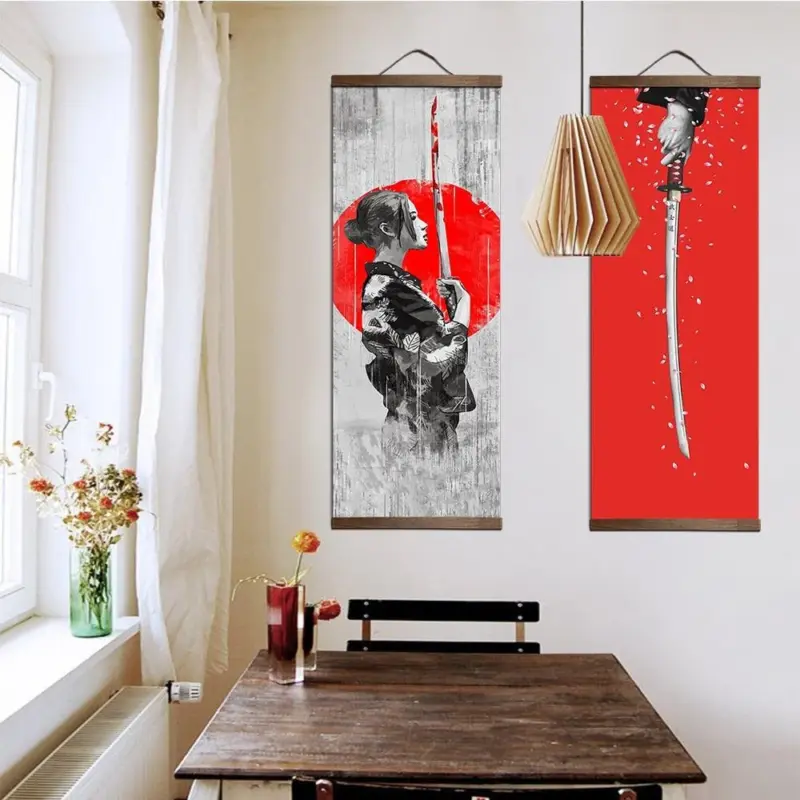 Homeko Red Warrior Samurai Paintings