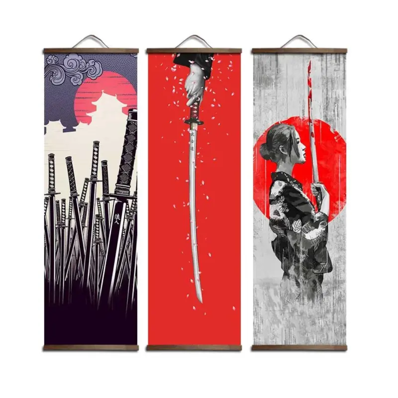 Homeko Red Warrior Samurai Paintings