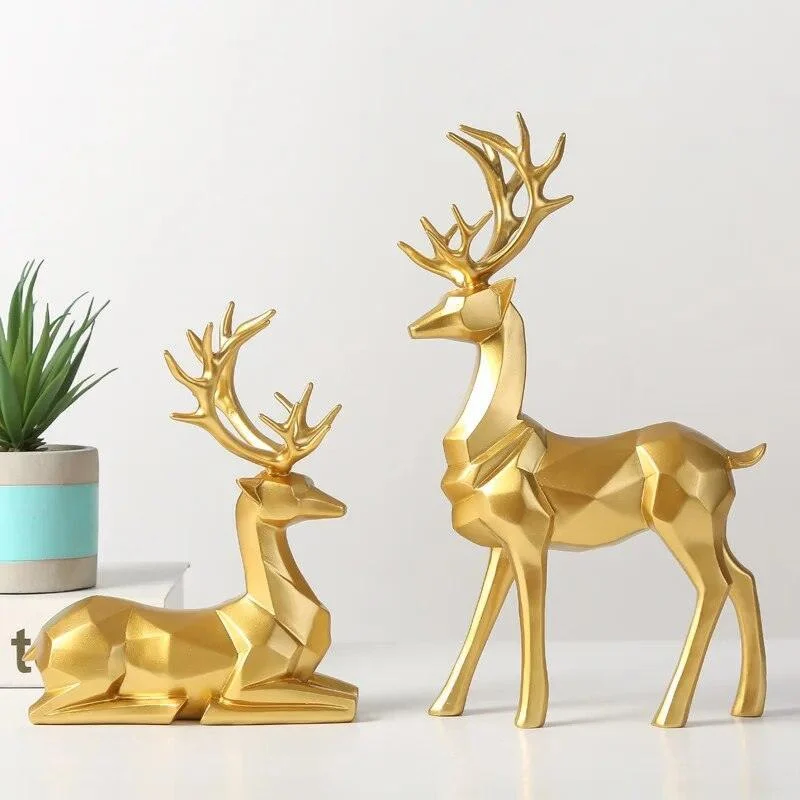 Homeko Reindeer Statue Shelf Decor Set -