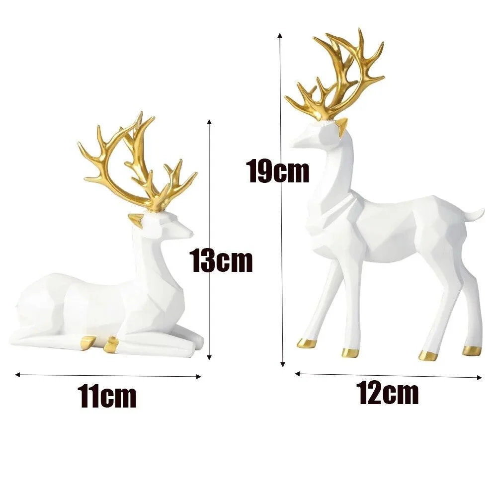 Homeko Reindeer Statue Shelf Decor Set -