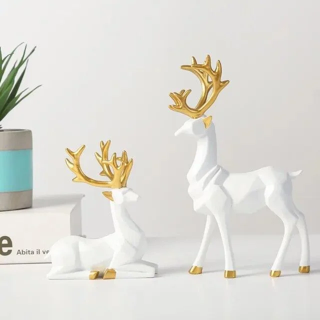 Homeko Reindeer Statue Shelf Decor Set -