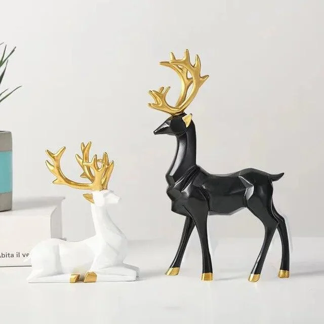Homeko Reindeer Statue Shelf Decor Set -