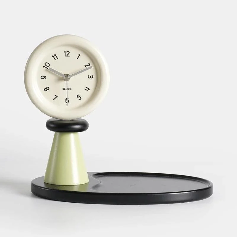 Homeko Retro Abstract Desk Clock with Display Tray -