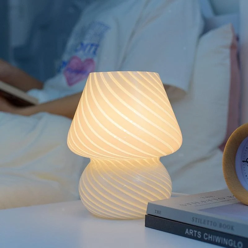 Homeko Retro Glass Mushroom Table Lamp -