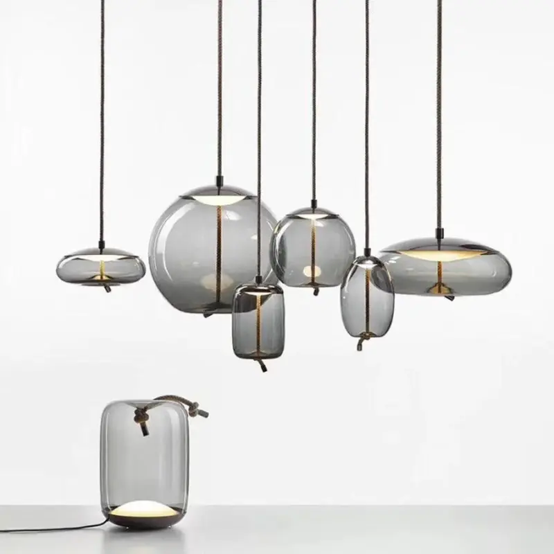 Homeko Rope Glass Pendant Lights