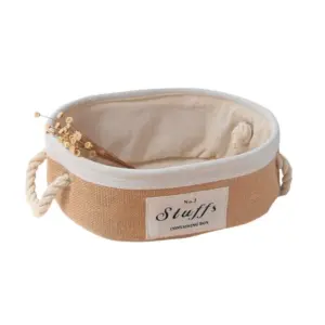 Homeko Rose Linen and Jute Storage Baskets