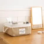 Homeko Rose Linen and Jute Storage Baskets