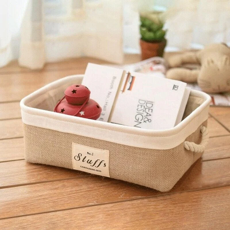 Homeko Rose Linen and Jute Storage Baskets -