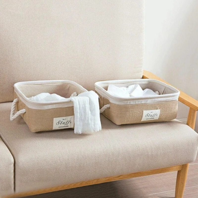 Homeko Rose Linen and Jute Storage Baskets -