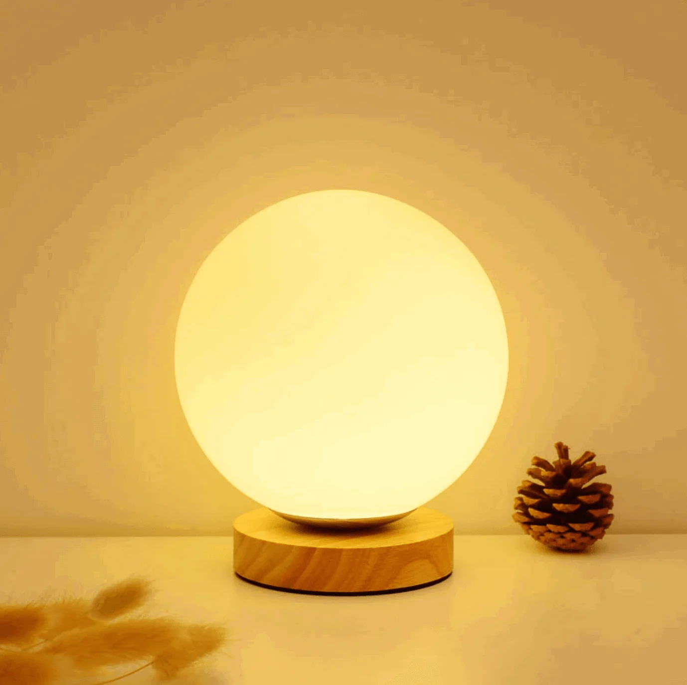 Homeko Round Glass Table Lamp -