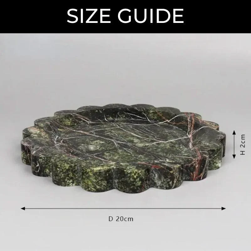 Homeko Round Marble Travertine Decorative Tray -