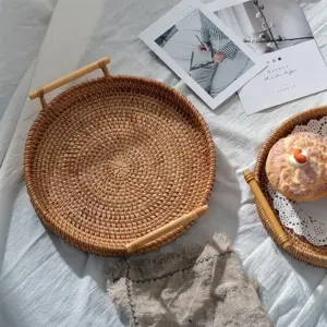Homeko Round Rattan Storage Trays