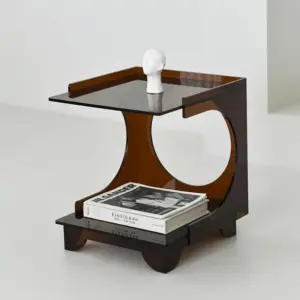 Homeko Rust Brown Acrylic Side Table