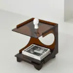 Homeko Rust Brown Acrylic Side Table