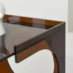 Homeko Rust Brown Acrylic Side Table