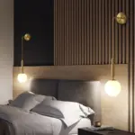 Homeko Scandinavian Brass Lamp Iron Glass Bedside Lights